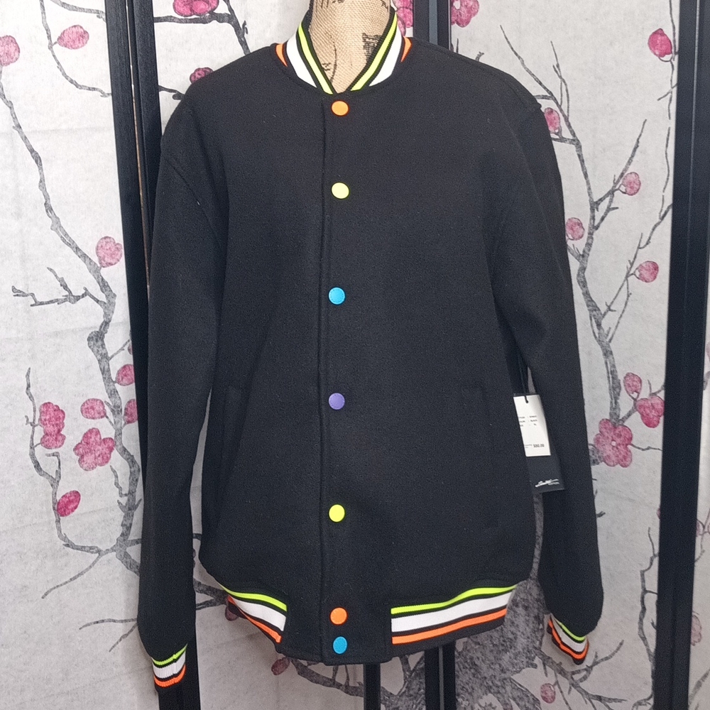 Nwt Black letterman Varsity Jacket